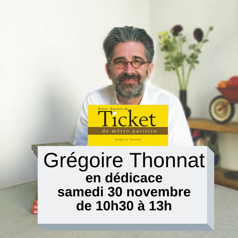 Grégoire Thonnat en dédicace à la ibrairie Mots en lignes à courbevoie samedi 30 novembre de 10h30 à 13h