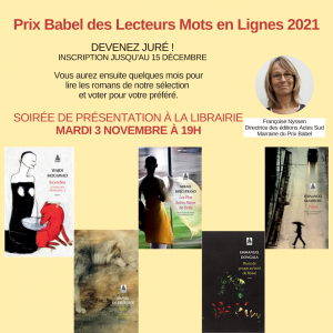 Prix Babel des lecteurs Mots en lignes 2021